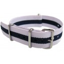 Watch NATO strap white/blue