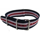 Bracelet nylon NATO Bleu/Blanc/Rouge