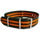 Bracelet nylon NATO Noir/Orange