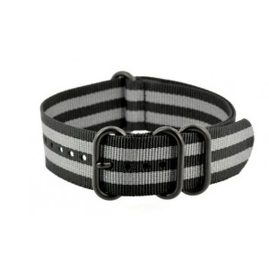 Bracelet nylon NATO ZULU EXTREME PVD noir/gris