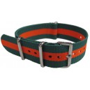 Bracelet nylon NATO Vert/Orange