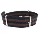 Bracelet nylon NATO Noir/Marron