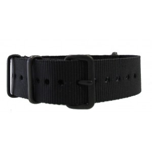 Bracelet nylon NATO noir PVD