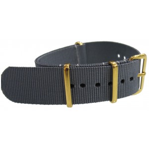 Watch NATO strap grey gold buckles