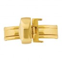 Double folding clasps for leather straps, gold plated 