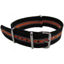 Watch NATO strap Black/Grey/Orange