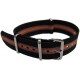 Bracelet nylon NATO Noir/Gris/Orange