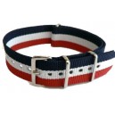 Watch NATO Strap Blue/White/Red