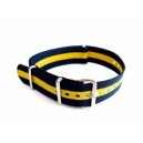 Bracelet nylon NATO Bleu/Jaune