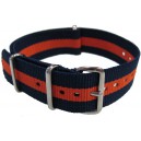 Bracelet nylon NATO Bleu/Orange