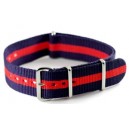 Bracelet nylon NATO Bleu/Rouge