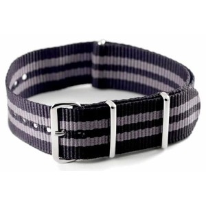 Bracelet nylon NATO Noir/Gris