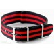 Bracelet nylon NATO Noir/Rouge