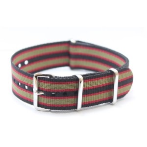 Watch NATO strap Black/Red/Olive