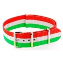 Bracelet nylon NATO Orange/Blanc/Vert