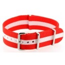 Bracelet nylon NATO Rouge/Blanc