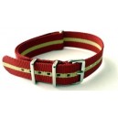 Bracelet nylon NATO Rouge/Sable