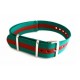 Bracelet nylon NATO Vert/Rouge