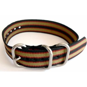 NATO ZULU strap Black/Olive/Red