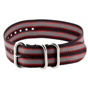 NATO ZULU strap Black/Grey/Red