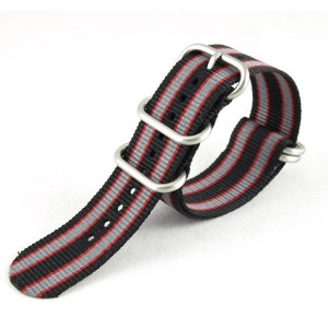 NATO ZULU EXTREME STRAP Black/Grey/Red