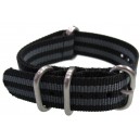 Bracelet nylon NATO ZULU EXTREME Noir/Gris