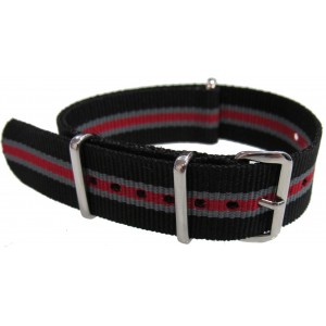 Watch NATO strap black/red/grey