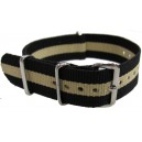 Bracelet nylon NATO Noir/sable