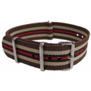 Watch NATO strap brown/white/green/red